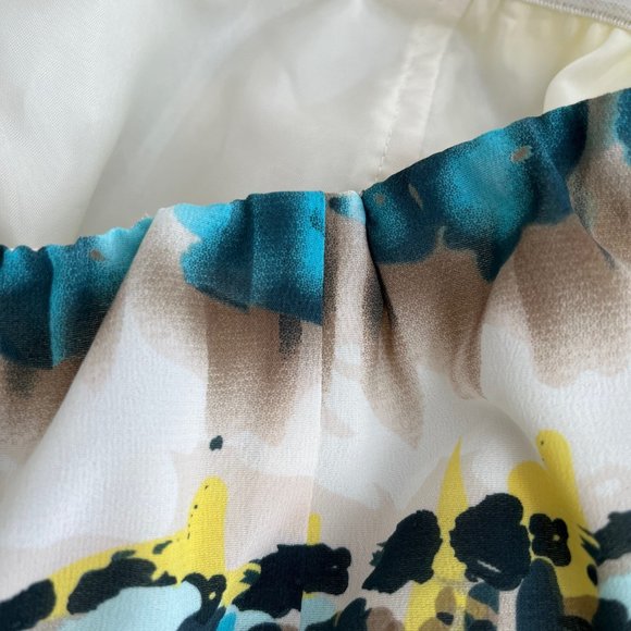 The Limited Strapless Cream Multi Colored Dress with Pockets, Size 0 - Picture 5 of 12